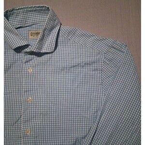 Gitman Bros Shirt Mens Large Blue Check Plaid Button Down Long Sleeve Dress USA